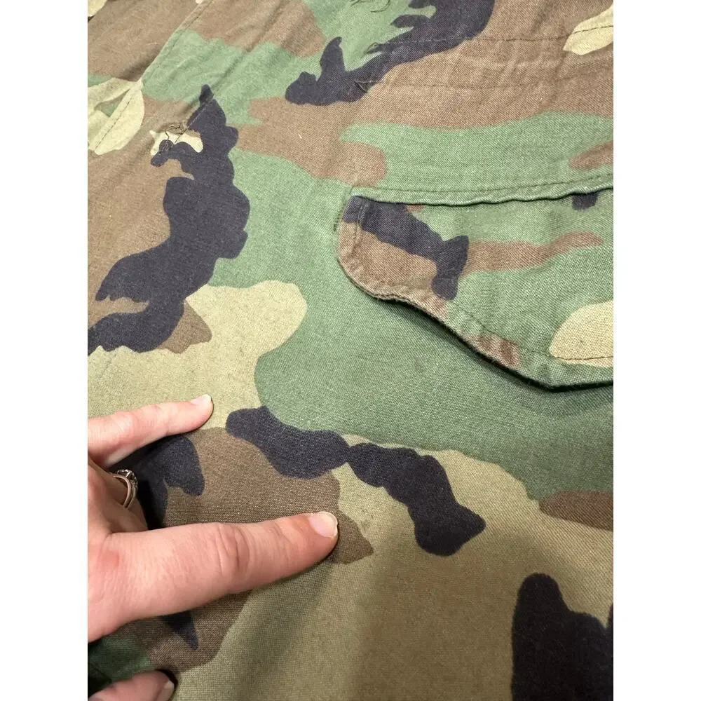 US Military Camo Hooded Jacket Men Medium Hunting Utility Tactical Work Outdoor